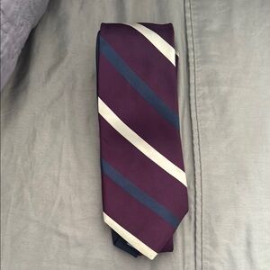 Tommy Hilfiger Burgundy and Navy Striped Tie